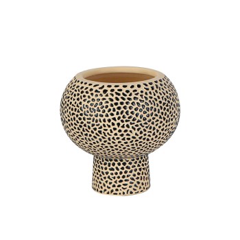 ΚΑΣΠΩ ΜΕΓΑΛΟ ΜΠΕΖ-ΜΑΥΡΟ ΣΦΑΙΡΙΚΟ ΠΟΥΑ ΜΕ ΒΑΣΗ Φ20x20cm - 1/6ΚΙΒ