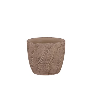 ΚΑΣΠΩ ΤΣΙΜΕΝΤΕΝΙΟ ΚΑΦΕ ΣΤΡΟΓΓΥΛΟ ΑΝΑΓΛΥΦΟ ΚΛΑΔΙ ΜΕ ΦΥΛΛΑ Φ17x15cm - 1/12ΚΙΒ