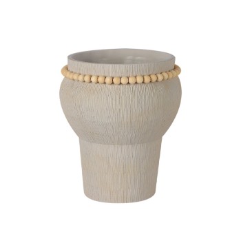 ΚΑΣΠΩ ΤΣΙΜΕΝΤΕΝΙΟ ΜΠΕΖ ΒΑΖΟ ΜΕ ΧΑΝΤΡΕΣ  Φ21x24cm - 1/4ΚΙΒ