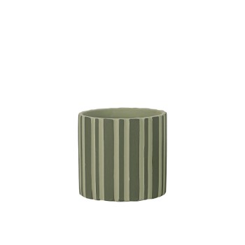 ΚΑΣΠΩ ΤΣΙΜΕΝΤΕΝΙΟ ΠΡΑΣΙΝΟ ΣΤΡΟΓΓΥΛΟ ΓΡΑΜΜΩΤΟ Φ14x13cm - 1/12ΚΙΒ