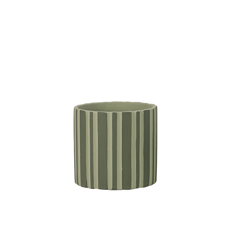 ΚΑΣΠΩ ΤΣΙΜΕΝΤΕΝΙΟ ΠΡΑΣΙΝΟ ΣΤΡΟΓΓΥΛΟ ΓΡΑΜΜΩΤΟ Φ14x13cm - 1/12ΚΙΒ