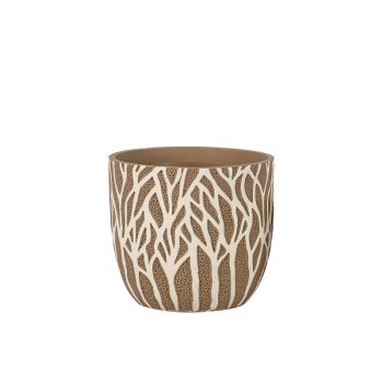 ΚΑΣΠΩ ΤΣΙΜΕΝΤΕΝΙΟ ΚΑΦΕ-ΛΕΥΚΟ ΣΤΡΟΓΓΥΛΟ ΚΛΑΔΙΑ ΔΕΝΤΡΑ Φ17x16cm - 1/8ΚΙΒ