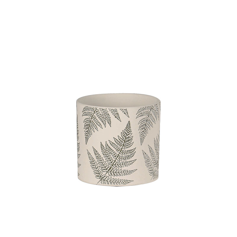 ΚΑΣΠΩ ΤΣΙΜΕΝΤΕΝΙΟ ΕΚΡΟΥ-ΠΡΑΣΙΝΟ ΣΤΡΟΓΓΥΛΟ ΦΥΛΛΑ ΦΤΕΡΗΣ Φ16.5x15cm - 1/12ΚΙΒ