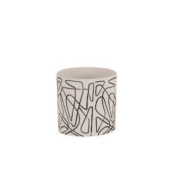 ΚΑΣΠΩ ΤΣΙΜΕΝΤΕΝΙΟ ΕΚΡΟΥ-ΜΑΥΡΟ ΣΤΡΟΓΓΥΛΟ ΑΦΗΡΗΜΕΝΕΣ ΓΡΑΜΜΕΣ Φ16.5x15cm - 1/12ΚΙΒ