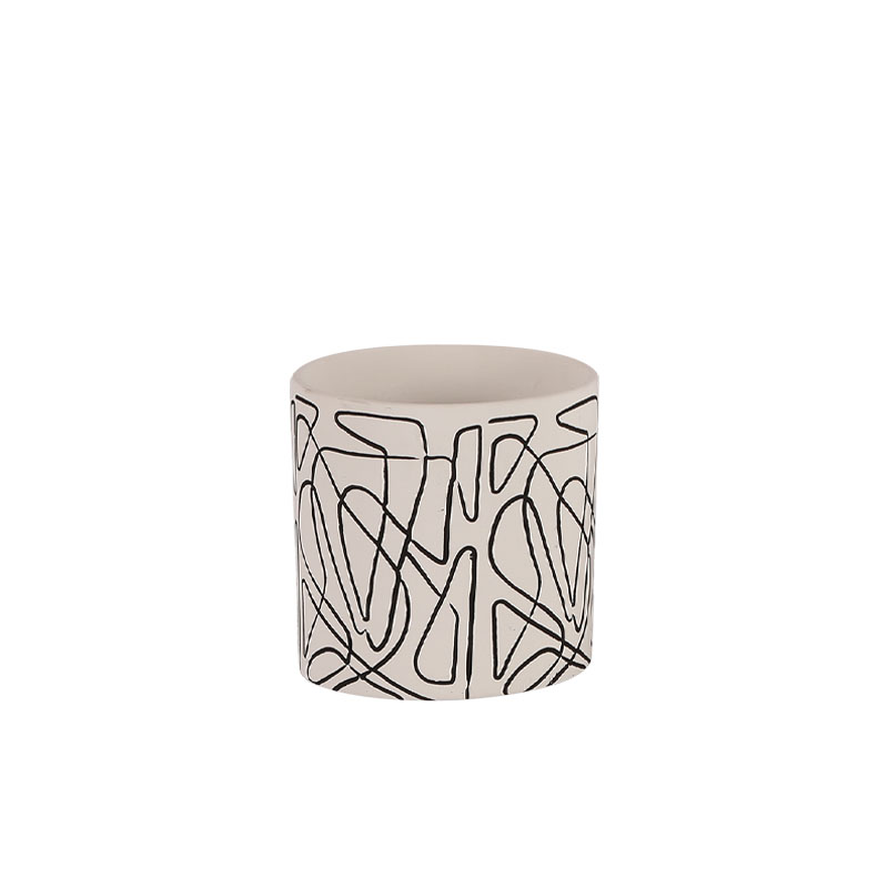 ΚΑΣΠΩ ΤΣΙΜΕΝΤΕΝΙΟ ΕΚΡΟΥ-ΜΑΥΡΟ ΣΤΡΟΓΓΥΛΟ ΑΦΗΡΗΜΕΝΕΣ ΓΡΑΜΜΕΣ Φ16.5x15cm - 1/12ΚΙΒ