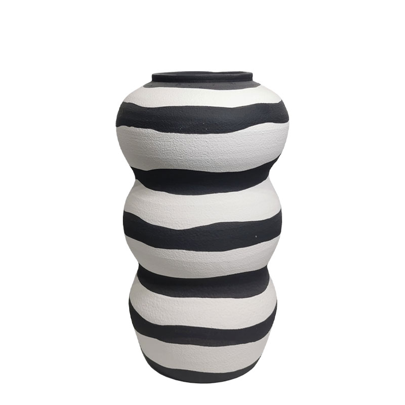 ΒΑΖΟ ΤΣΙΜΕΝΤΕΝΙΟ ΑΣΠΡΟΜΑΥΡΟ ΚΑΜΠΥΛΩΤΟ ΡΙΓΕ - 20x21x38.5cm 2/2ΚΙΒ