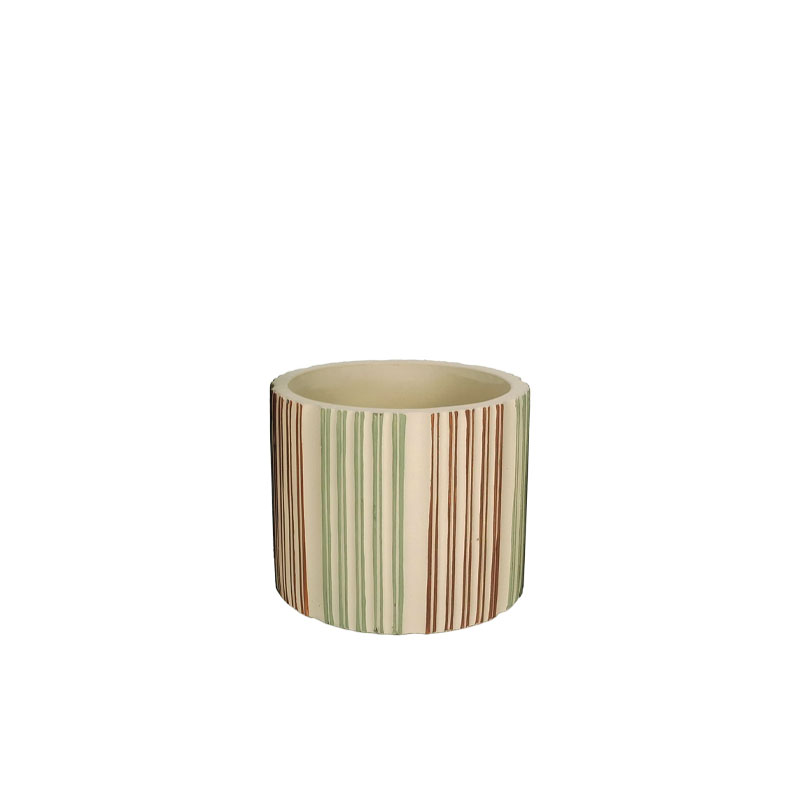 ΚΑΣΠΩ ΤΣΙΜΕΝΤΕΝΙΟ ΜΠΕΖ ΚΑΘΕΤΕΣ ΓΡΑΜΜΕΣ ΠΡΑΣΙΝΕΣ/ΚΟΚΚΙΝΕΣ - Φ12.5x11cm 18/18ΚΙΒ