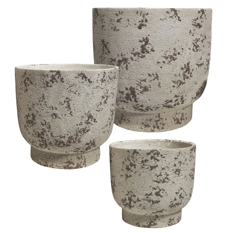 ΚΑΣΠΩ ΤΣΙΜΕΝΤΕΝΙΟ ΣΕΤ/3 ΜΠΕΖ-ΚΑΦΕ ΠΑΛΑΙΩΜΕΝΟ ΠΙΤΣΙΛΙΕΣ - L:Φ30x28, M:Φ25x23, S:Φ20.5x19cm 84/ΠΑΛ