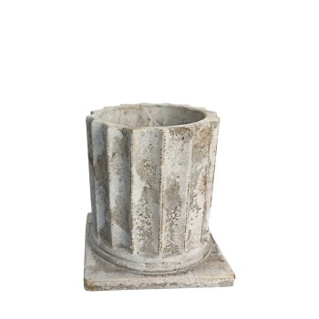 ΚΑΣΠΩ ΣΤΡΟΓΓΥΛΟ ΛΕΥΚΟ/ΧΡΥΣΟ ΠΑΛΑΙΩΜΕΝΟ ΒΑΣΗ ΚΙΟΝΑ ΜΕΣΑΙΟ - Φ14x15cm 1/12KIB