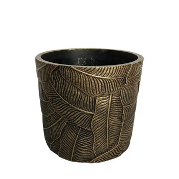 ΚΑΣΠΩ ΣΤΡΟΓΓΥΛΟ ΠΑΛΑΙΩΜΕΝΟ ΧΡΥΣΟ ΣΧΕΔΙΟ ΦΥΛΛΑ ΑΝΑΓΛΥΦΟ ΜΕΓΑΛΟ - Φ19x17cm 1/6KIB