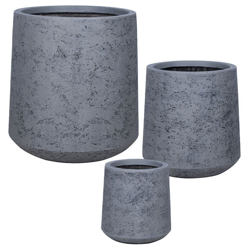 ΚΑΣΠΩ FIBERCLAY ΣΕΤ/3 ΓΚΡΙ ΤΣΙΜΕΝΤΟΥ ΚΩΝΙΚΟ ΨΗΛΟ  - S:Φ28x30, M:Φ38.5x41, L:Φ52x56cm 16/ΠΑΛ