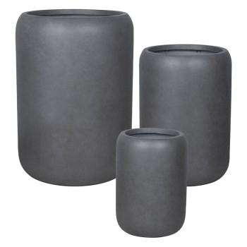 ΚΑΣΠΩ FIBERCLAY ΣΕΤ/3 ΓΚΡΙ ΑΝΘΡΑΚΙ ΒΑΡΕΛΙ ΠΟΜΠΕ ΨΗΛΟ - S:Φ32x45, M:Φ42x59, L:Φ54x76cm 12/ΠΑΛ