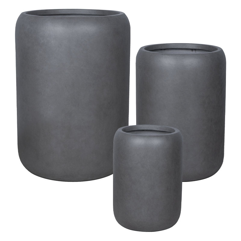 ΚΑΣΠΩ FIBERCLAY ΣΕΤ/3 ΓΚΡΙ ΑΝΘΡΑΚΙ ΒΑΡΕΛΙ ΠΟΜΠΕ ΨΗΛΟ - S:Φ32x45, M:Φ42x59, L:Φ54x76cm 12/ΠΑΛ