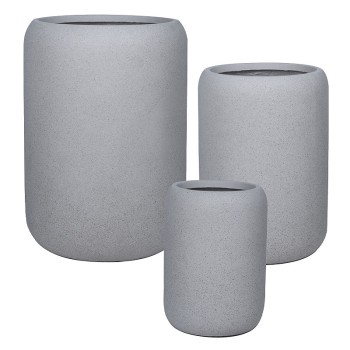 ΚΑΣΠΩ FIBERCLAY ΣΕΤ/3 ΓΚΡΙ ΓΡΑΝΙΤΗ ΒΑΡΕΛΙ ΠΟΜΠΕ ΨΗΛΟ - S:Φ32x45, M:Φ42x59, L:Φ54x76cm 12/ΠΑΛ