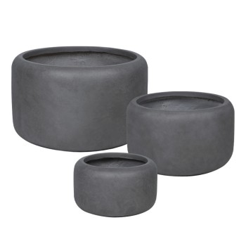 ΚΑΣΠΩ FIBERCLAY ΣΕΤ/3 ΓΚΡΙ ΑΝΘΡΑΚΙ ΒΑΡΕΛΙ ΠΟΜΠΕ ΚΟΝΤΟ - S:Φ32x20, M:Φ44x26, L:Φ55x33cm 14/ΠΑΛ