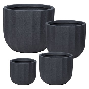 ΚΑΣΠΩ FIBERCLAY ΣΕΤ/4 ΜΑΥΡΟ ΓΡΑΝΙΤΗ ΚΙΟΝΑΣ ΚΟΝΤΟ - S:Φ29x25, M:Φ36x30.5, L:Φ44x36.5, XL:Φ55.5x66.5cm 20/ΠΑΛ