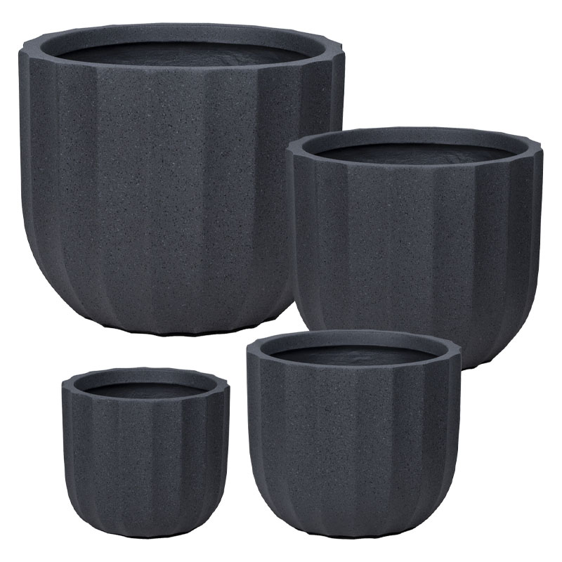 ΚΑΣΠΩ FIBERCLAY ΣΕΤ/4 ΜΑΥΡΟ ΓΡΑΝΙΤΗ ΚΙΟΝΑΣ ΚΟΝΤΟ - S:Φ29x25, M:Φ36x30.5, L:Φ44x36.5, XL:Φ55.5x66.5cm 20/ΠΑΛ