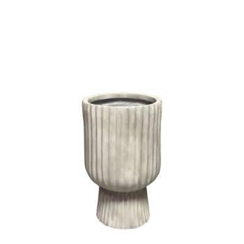 ΚΑΣΠΩ ΑΠΌ ΕΛΑΦΡΥ ΤΣΙΜΕΝΤΟ ΜΠΕΖ ΚΥΛΙΝΔΡΙΚΟ ΜΕ ΚΑΘΕΤΕΣ ΓΡΑΜΜΕΣ ΚΑΙ ΒΑΣΗ ΜΙΚΡΟ - Φ20x32cm