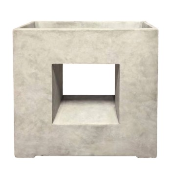 ΖΑΡΝΤΙΝΙΕΡΑ ΑΠΌ ΕΛΑΦΡΥ ΤΣΙΜΕΝΤΟ ΜΠΕΖ ΤΕΤΡΑΓΩΝΗ ΜΕ ΤΡΥΠΑ - 68.5x28x69.5cm