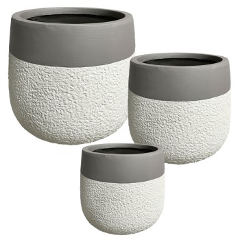 ΣΕΤ/3 ΚΑΣΠΩ ΑΠΌ ΕΛΑΦΡΥ ΤΣΙΜΕΝΤΟ ΓΚΡΙ ΑΝΘΡΑΚΙ ΣΤΡΟΓΓΥΛΟ - S:Φ29x26, M:Φ40x36, L:Φ55x48cm 1/ΚΙΒ