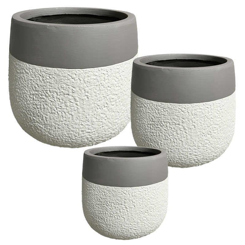 ΣΕΤ/3 ΚΑΣΠΩ ΑΠΌ ΕΛΑΦΡΥ ΤΣΙΜΕΝΤΟ ΓΚΡΙ ΑΝΘΡΑΚΙ ΣΤΡΟΓΓΥΛΟ - S:Φ29x26, M:Φ40x36, L:Φ55x48cm 1/ΚΙΒ