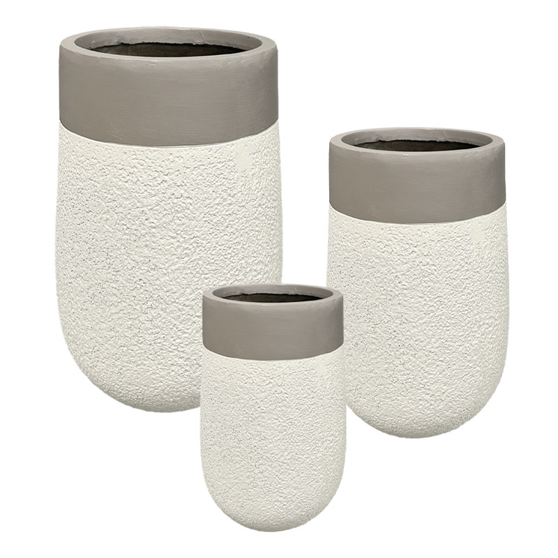 ΣΕΤ/3 ΚΑΣΠΩ ΑΠΌ ΕΛΑΦΡΥ ΤΣΙΜΕΝΤΟ ΜΠΕΖ ΤΥΠΟΥ ΒΑΡΕΛΙ ΨΗΛΟ - Φ23x36, M:Φ36x56, L:Φ53x78cm 1/ΚΙΒ