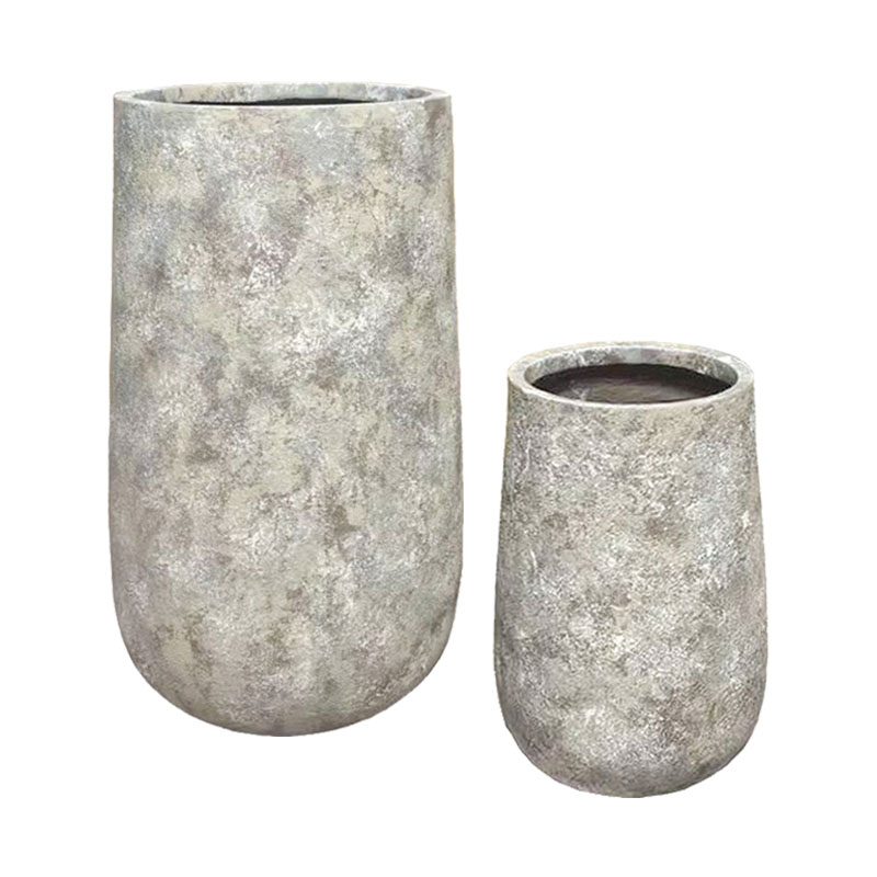 ΣΕΤ/2 ΚΑΣΠΩ ΑΠΌ ΕΛΑΦΡΥ ΤΣΙΜΕΝΤΟ ΓΚΡΙ-ΜΠΕΖ ΨΗΛΟ ΠΑΛΑΙΩΜΕΝΟ - S:Φ32x48, M:Φ50x75cm 1/ΚΙΒ