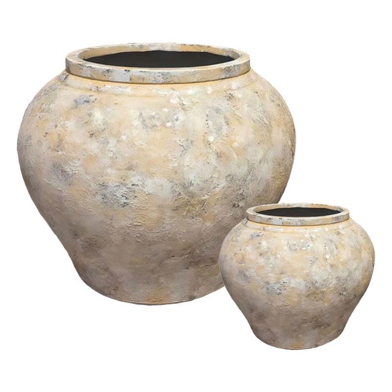 ΣΕΤ/2 ΚΑΣΠΩ ΑΠΌ ΕΛΑΦΡΥ ΤΣΙΜΕΝΤΟ ΜΠΕΖ ΠΑΛΑΙΩΜΕΝΟ - S:Φ35x30, L:Φ69x58cm 1/ΚΙΒ