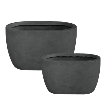 ΣΕΤ/2 ΖΑΡΝΤΙΝΙΕΡΑ ΑΠΌ ΕΛΑΦΡΥ ΤΣΙΜΕΝΤΟ ΜΑΥΡΟ ΟΡΘΟΓΩΝΙΟ - S:58x34x32, M:78x46x44cm 1/ΚΙΒ