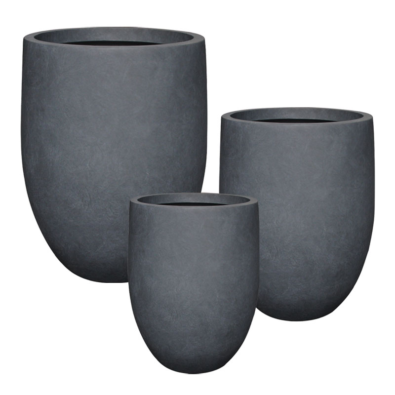 ΣΕΤ/3 ΚΑΣΠΩ ΑΠΌ ΕΛΑΦΡΥ ΤΣΙΜΕΝΤΟ ΑΝΘΡΑΚΙ ΚΥΛΙΝΔΡΙΚΟ - S:Φ43x55, M:Φ55x69, L:Φ70x81cm 1/ΚΙΒ