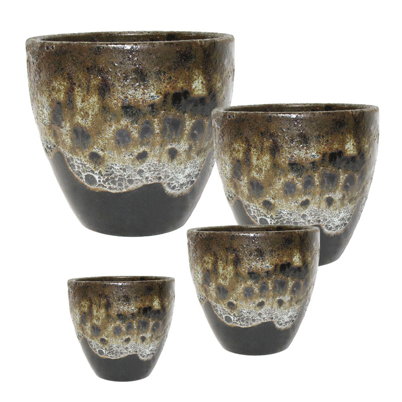 ΣΕΤ/4 ΚΑΣΠΩ ΠΗΛΙΝΑ ΚΑΦΕ ΣΤΡΟΓΓΥΛΑ ΤΥΠΟΥ ΠΑΛΑΙΩΜΕΝΑ - S:Φ21.5x20.5, M:Φ26.5x24.5, L:Φ36x31, XL:Φ44x37cm