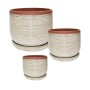 ΣΕΤ/3 ΚΑΣΠΩ ΣΤΡΟΓΓΥΛΑ ΜΠΕΖ ΓΡΑΜΜΩΤΟ ΜΕ ΠΙΑΤΑΚΙΑ - S:Φ21.5x19, M:Φ28x24, L:Φ35.5x30.5cm