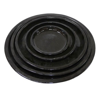 ΣΕΤ/5 ΠΙΑΤΑΚΙΑ ΠΗΛΙΝΑ ΜΑΥΡΑ ΣΤΡΟΓΓΥΛΑ - XS:Φ14.5x2, S:Φ20x2.5, M:Φ23x3.4, L:Φ30.5x4.5, XL:Φ35.5x4.5cm