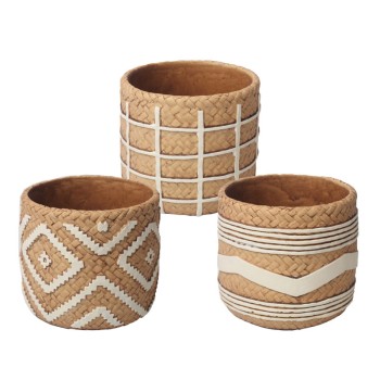 ΤΣΙΜΕΝΤΕΝΙΟ ΚΑΣΠΩ (3 ΣΧΕΔΙΑ ASS) ΜΠΕΖ ΜΠΟΧΟ ΜΕ ΓΕΩΜΕΤΡΙΚΑ ΣΧΕΔΙΑ - Φ13.5x12.8cm 3/12ΚΙΒ