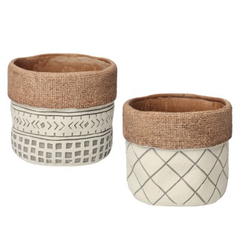 ΤΣΙΜΕΝΤΕΝΙΟ ΚΑΣΠΩ (2 ΣΧΕΔΙΑ ASS) ΜΠΕΖ ΑΝΑΓΛΥΦΑ ΓΕΩΜΕΤΡΙΚΑ ΣΧΕΔΙΑ - Φ17x15cm 2/8ΚΙΒ