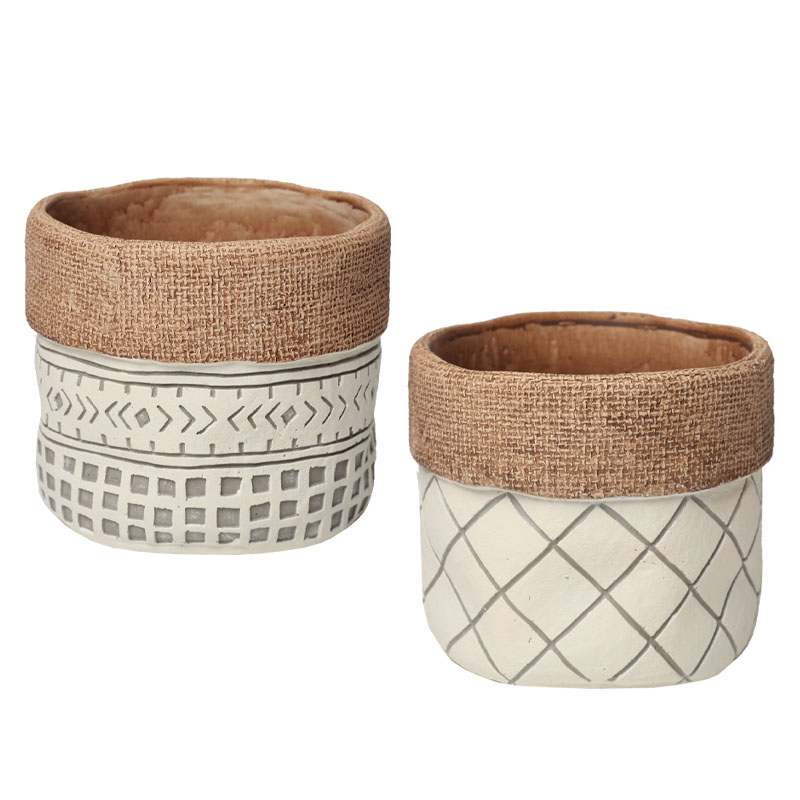 ΤΣΙΜΕΝΤΕΝΙΟ ΚΑΣΠΩ (2 ΣΧΕΔΙΑ ASS) ΜΠΕΖ ΑΝΑΓΛΥΦΑ ΓΕΩΜΕΤΡΙΚΑ ΣΧΕΔΙΑ - Φ17x15cm 2/8ΚΙΒ