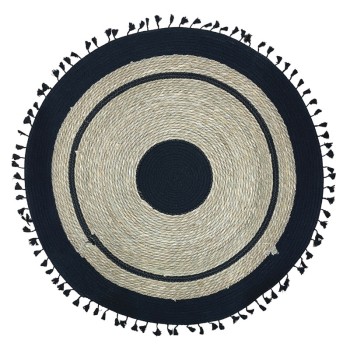 ΧΑΛΙ ΣΤΡΟΓΓΥΛΟ ΨΑΘΑ ΦΥΣΙΚΟ ΚΑΦΕ/ΜΑΥΡΟ ΝΙΜΑ ΒΑΜΒΑΚΕΡΟ ΣΕ ΚΥΚΛΟΥΣ ΚΑΙ ΚΡΟΣΙΑ - Φ100cm 10/KIB