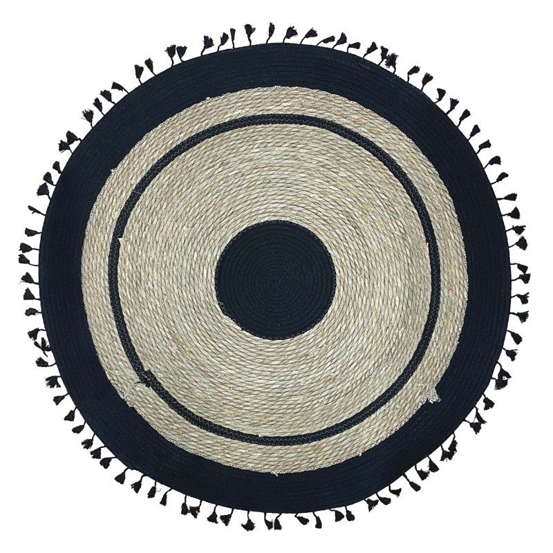 ΧΑΛΙ ΣΤΡΟΓΓΥΛΟ ΨΑΘΑ ΦΥΣΙΚΟ ΚΑΦΕ/ΜΑΥΡΟ ΝΙΜΑ ΒΑΜΒΑΚΕΡΟ ΣΕ ΚΥΚΛΟΥΣ ΚΑΙ ΚΡΟΣΙΑ - Φ100cm 10/KIB