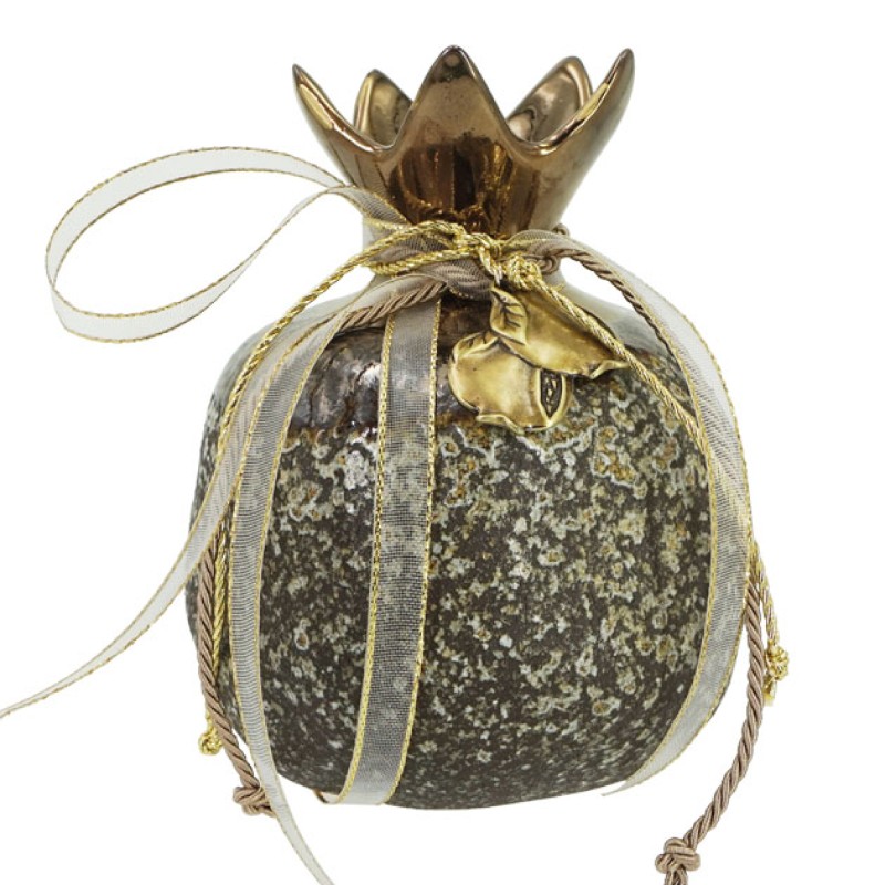 ΣΤΟΛΙΣΜΕΝΟ ΚΕΡΑΜΙΚΟ ΡΟΔΙ ΓΙΓΑΣ ΠΕΤΡΑ-ΜΠΡΟΝΖΕ / ΚΟΡΔΟΝΙ ΧΡΥΣΟ 13x16cm 1/12ΚΙΒ