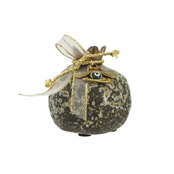 ΣΤΟΛΙΣΜΕΝΟ ΚΕΡΑΜΙΚΟ ΡΟΔΙ ΜΙΚΡΟ ΠΕΤΡΑ-ΜΠΡΟΝΖΕ / ΚΟΡΔΟΝΙ ΧΡΥΣΟ 6.5x6.5cm 1/96ΚΙΒ