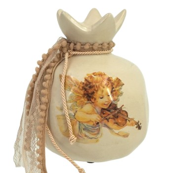 ΣΤΟΛΙΣΜΕΝΟ ΚΕΡΑΜΙΚΟ ΡΟΔΙ ΓΙΓΑΣ ΕΚΡΟΥ ΝΤΕΚΟΥΠ ΑΓΓΕΛΟΣ-ΒΙΟΛΙ - 13x16cm 1/12ΚΙΒ