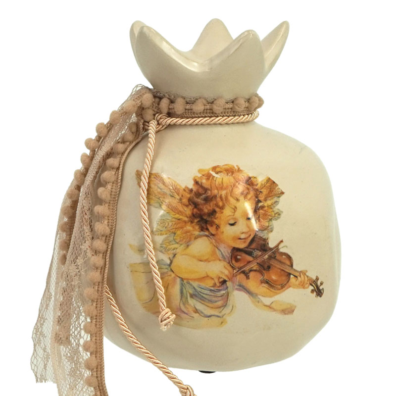 ΣΤΟΛΙΣΜΕΝΟ ΚΕΡΑΜΙΚΟ ΡΟΔΙ ΓΙΓΑΣ ΕΚΡΟΥ ΝΤΕΚΟΥΠ ΑΓΓΕΛΟΣ-ΒΙΟΛΙ - 13x16cm 1/12ΚΙΒ