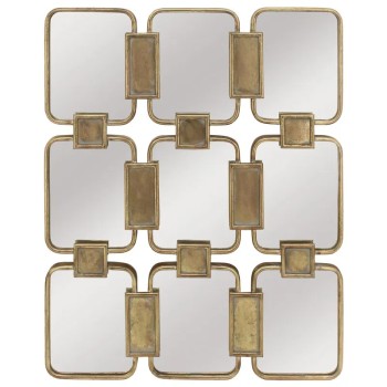 ΜΕΤΑΛΛΙΚΟΣ ΚΑΘΡΕΦΤΗΣ ΤΟΙΧΟΥ ΧΡΥΣΟ ΟΡΘΟΓΩΝΙΟΣ (ΣΥΝΘΕΣΗ X9) - 73x3x91cm 1/KIB