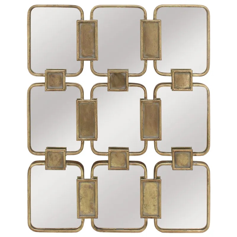 ΜΕΤΑΛΛΙΚΟΣ ΚΑΘΡΕΦΤΗΣ ΤΟΙΧΟΥ ΧΡΥΣΟ ΟΡΘΟΓΩΝΙΟΣ (ΣΥΝΘΕΣΗ X9) - 73x3x91cm 1/KIB