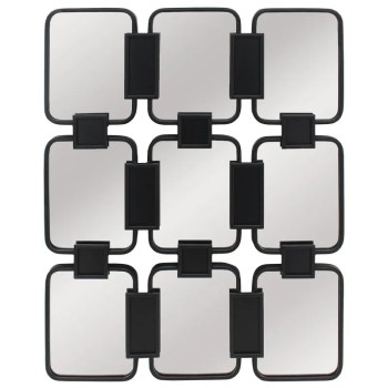 ΜΕΤΑΛΛΙΚΟΣ ΚΑΘΡΕΦΤΗΣ ΤΟΙΧΟΥ ΜΑΥΡΟ ΟΡΘΟΓΩΝΙΟΣ (ΣΥΝΘΕΣΗ X9) - 73x3x91cm 1/KIB