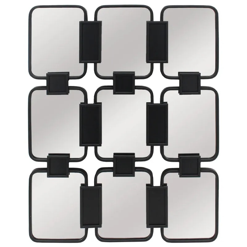 ΜΕΤΑΛΛΙΚΟΣ ΚΑΘΡΕΦΤΗΣ ΤΟΙΧΟΥ ΜΑΥΡΟ ΟΡΘΟΓΩΝΙΟΣ (ΣΥΝΘΕΣΗ X9) - 73x3x91cm 1/KIB