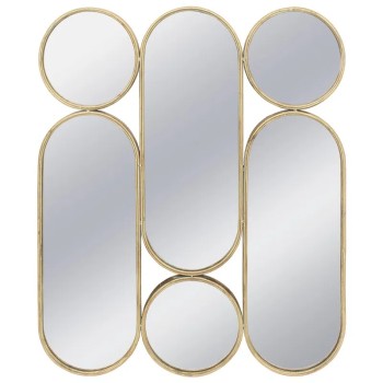 ΜΕΤΑΛΛΙΚΟΣ ΚΑΘΡΕΦΤΗΣ ΤΟΙΧΟΥ ΧΡΥΣΟ ΚΥΚΛΟΙ/ΟΒΑΛ (ΣΥΝΘΕΣΗ X6) - 75.5x2.5x90.5cm 1/KIB