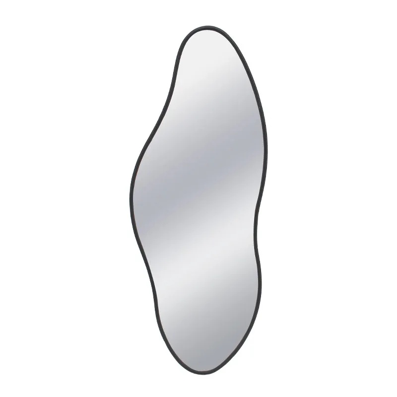 ΜΕΤΑΛΛΙΚΟΣ ΚΑΘΡΕΦΤΗΣ ΤΟΙΧΟΥ ΜΑΥΡΟ ΚΥΜΑΤΙΣΤΟ ΟΒΑΛ - 44x2.5x109.5cm 1/KIB