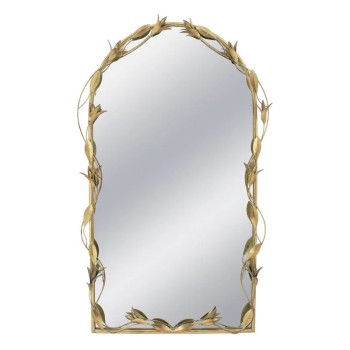 ΜΕΤΑΛΛΙΚΟΣ ΚΑΘΡΕΦΤΗΣ ΤΟΙΧΟΥ ΧΡΥΣΟ ΚΛΑΡΕΣ ΦΥΛΛΩΝ - 66x8x108.5cm 1/KIB