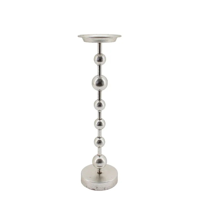 ΜΕΤΑΛΛΙΚΟ ΚΗΡΟΠΗΓΙΟ ΑΣΗΜΙ ΣΤΡΟΓΓΥΛΟ/ΣΦΑΙΡΕΣ ΨΗΛΟ - Φ10x39.5cm 8/KIB